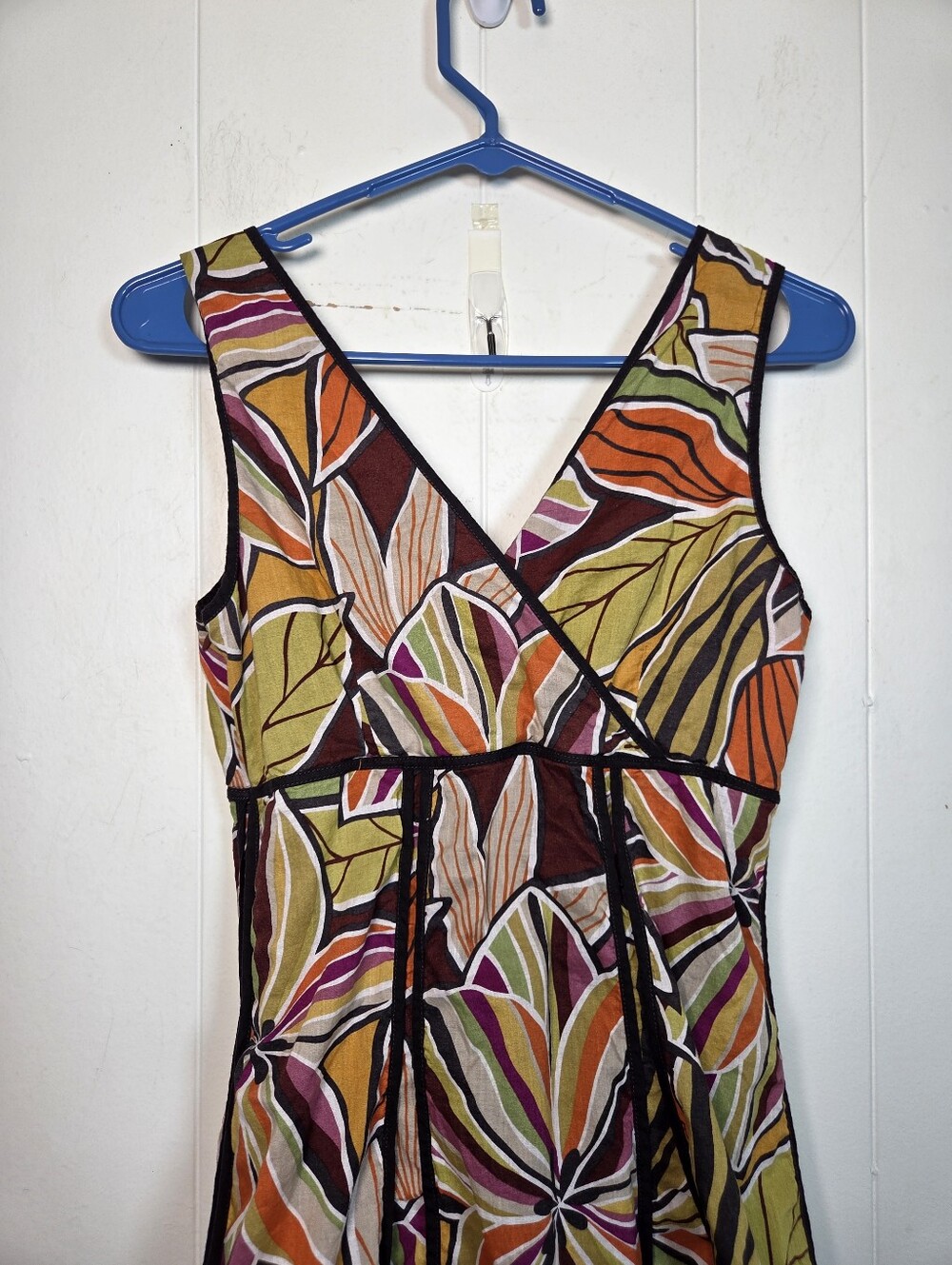 Vtg Y2k Spense Tropical Surplice V Neck Strapless Dress Size 4 Fit N Flare - Picture 9 of 15